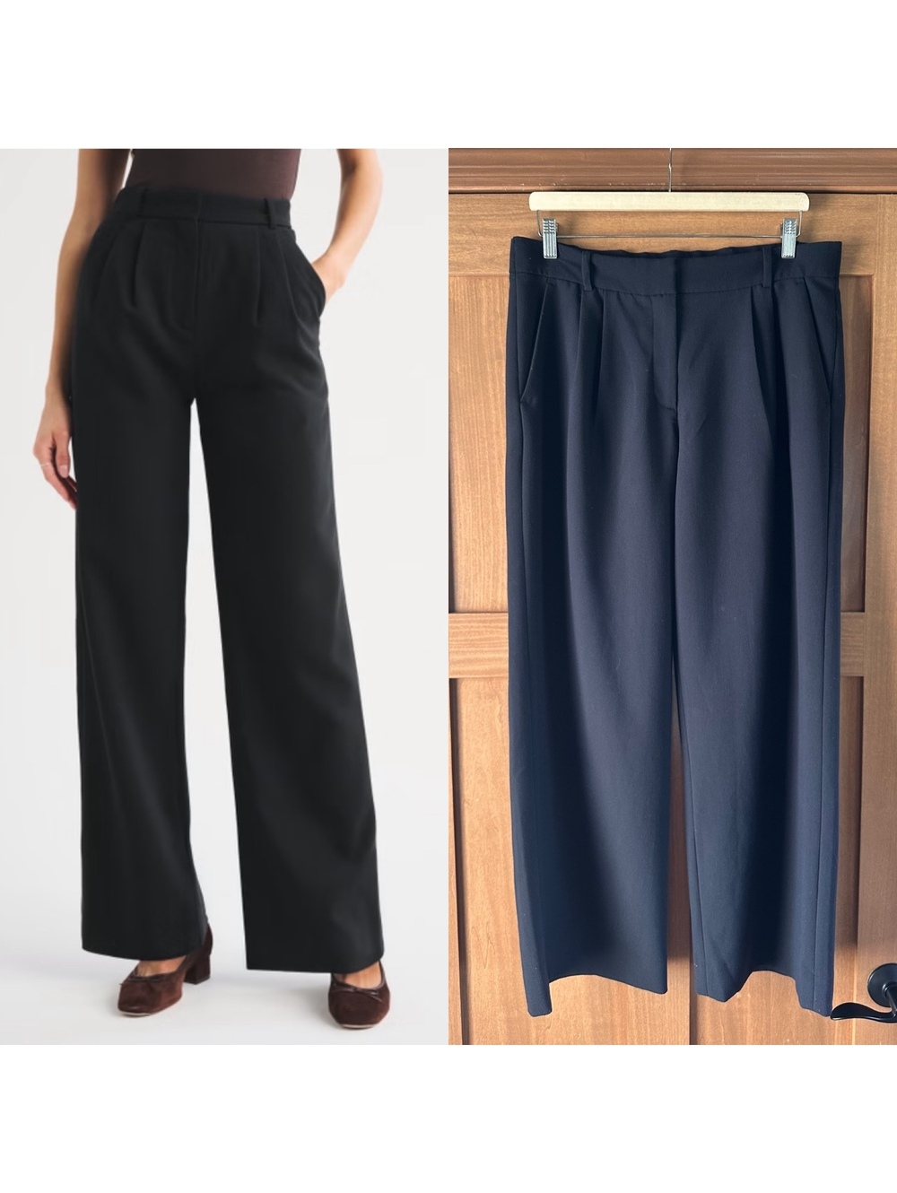 Abercrombie & Fitch Sloane Tailored Wide Leg Pants Trouser Black Women’s 10/30